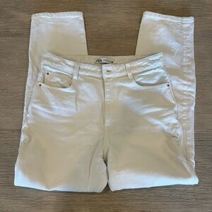 Zara White Straight jeans